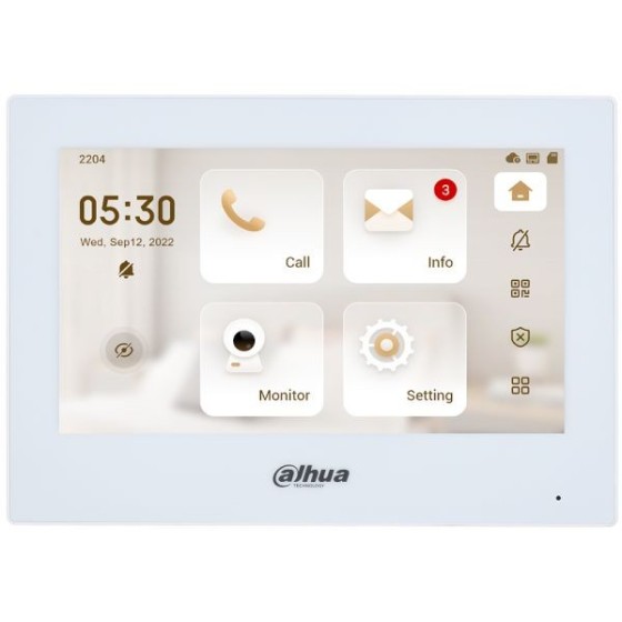 7" IP-WLAN-Monitor, TFT Touch-Screen, weiß