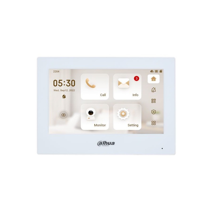 7" IP-WLAN-Monitor, TFT Touch-Screen, weiß