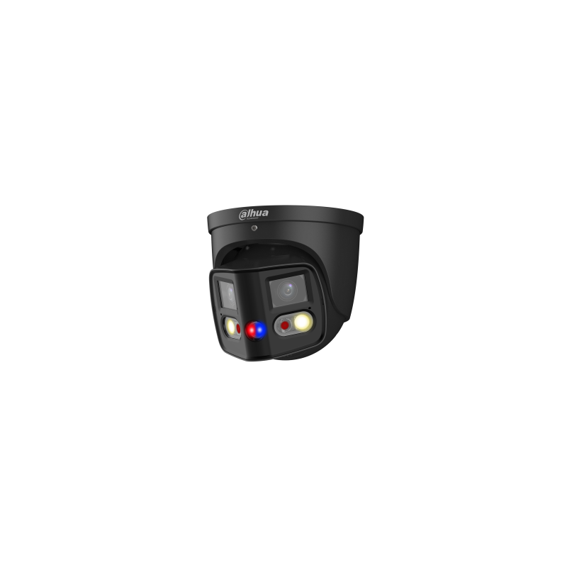 IP-Dual-Lens-Eyeball-Kamera, 2 x 4 MP, TiOC, Splicing, 2,8 mm, IR 25 m, IP67, schwarz