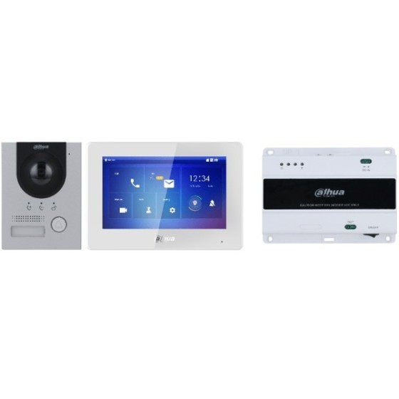 Dahua 2-Draht-Video-Gegensprechanlagen-Set, 2 MP, 7" TFT-Touch-Screen