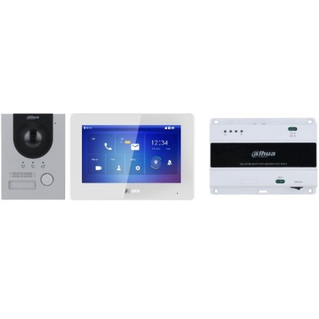 Dahua 2-Draht-Video-Gegensprechanlagen-Set, 2 MP, 7" TFT-Touch-Screen, IP65, IK07, Unterputz