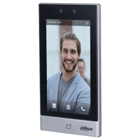 Dahua Wlan-IP-Zutrittsmodul mit Gesichtserkennung und Kartenleser, 7" LCD, 2 MP, IP65, silber