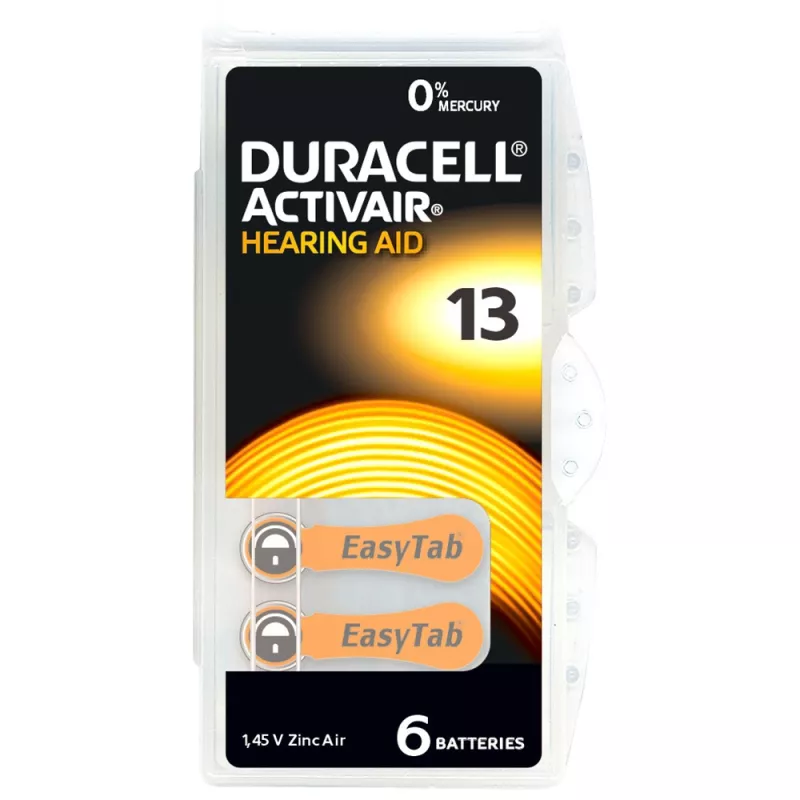 Duracell EasyTab 13 Hörgerätebatterie 6er Blister