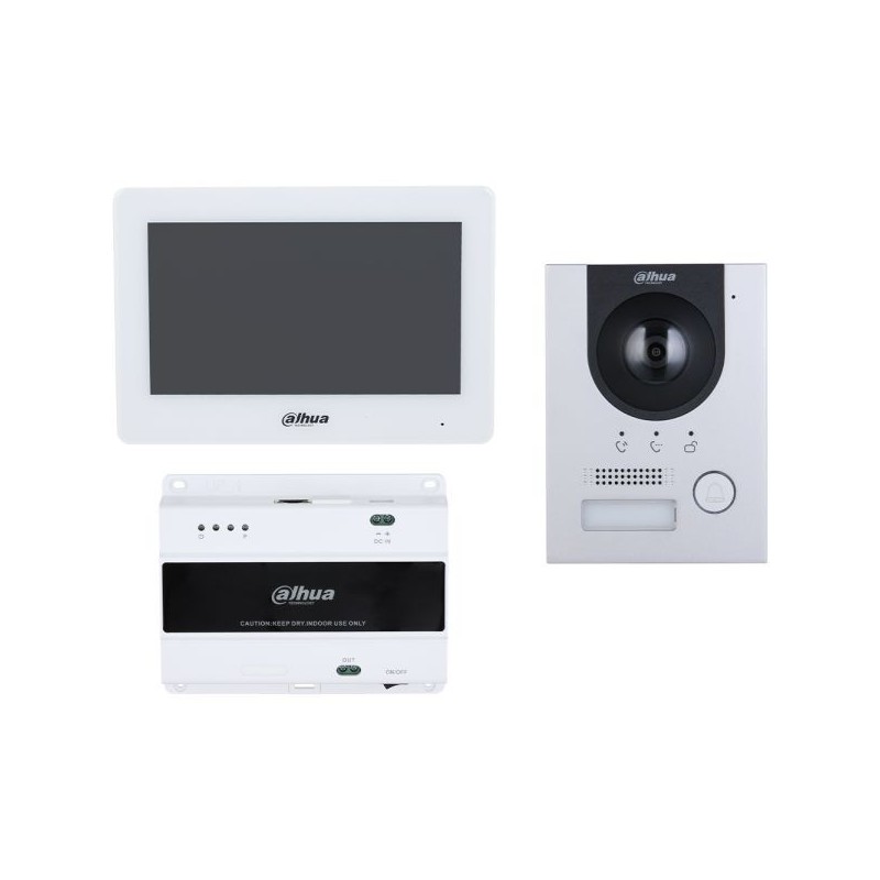 2-Draht-Video-Gegensprechanlagen-Set, 2 MP, 7" TFT-Touch-Screen, IP65, IK07, Aufputz