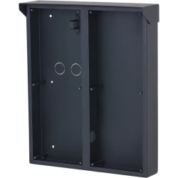 Aufputz-Montagebox, für 2 x 3 Module, mit Regendach, Metall, schwarz