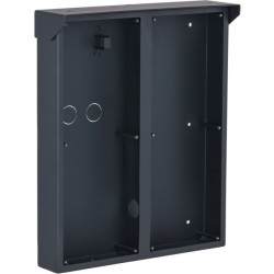 Aufputz-Montagebox, für 2 x 3 Module, mit Regendach, Metall, schwarz