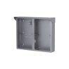 Aufputz-Montagebox, für 2 x 2 Module, mit Regendach, Metall, silber