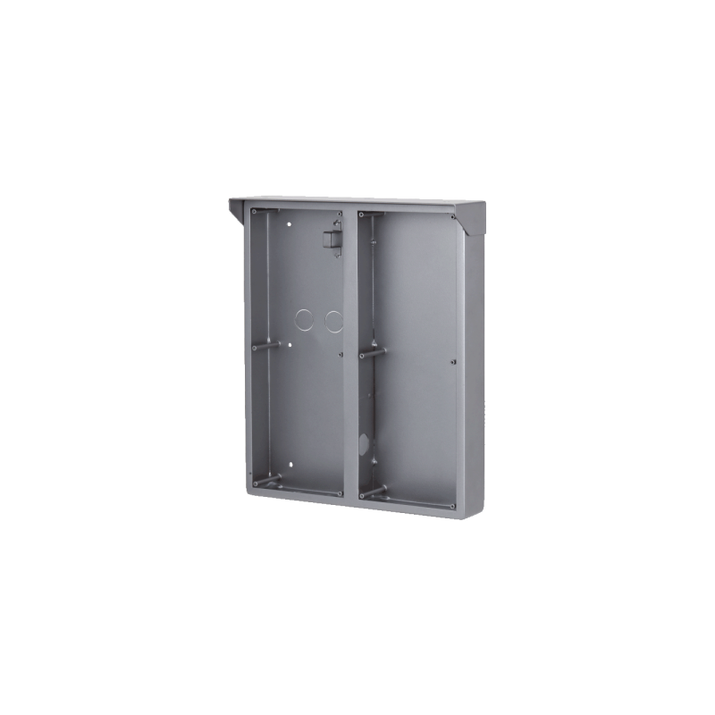 Aufputz-Montagebox, für 2 x 3 Module, mit Regendach, Metall, silber