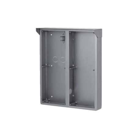 Aufputz-Montagebox, für 2 x 3 Module, mit Regendach, Metall, silber