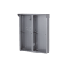 Aufputz-Montagebox, für 2 x 3 Module, mit Regendach, Metall, silber