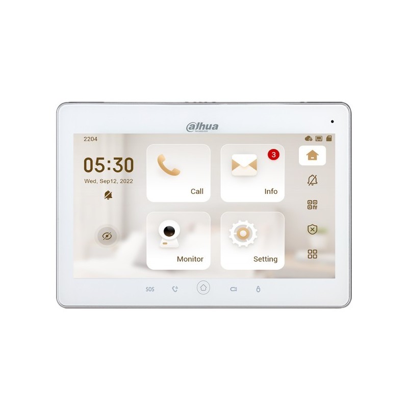 10" IP-WLAN-Monitor, TFT Touch-Screen, weiß