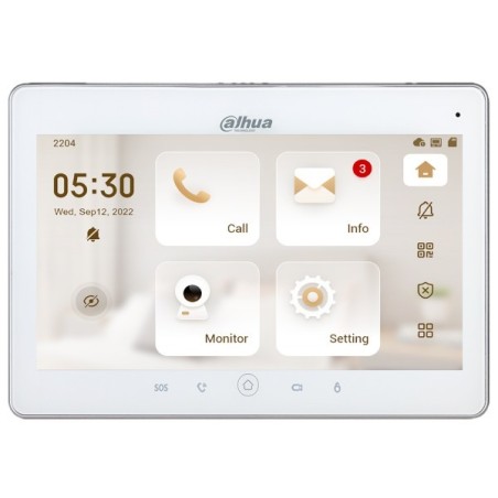 10" IP-WLAN-Monitor, TFT Touch-Screen, weiß