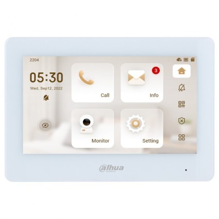 7" IP-WLAN-Monitor, TFT Touch-Screen, weiß