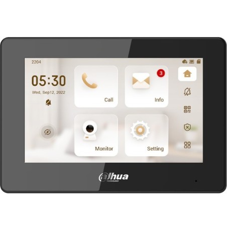 7" IP-WLAN-Monitor, TFT Touch-Screen, schwarz