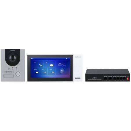 Dahua IP-Video-Gegensprechanlagen-Set, 2 MP, 7" TFT-Touch-Screen, IP65, IK07, Unterputz