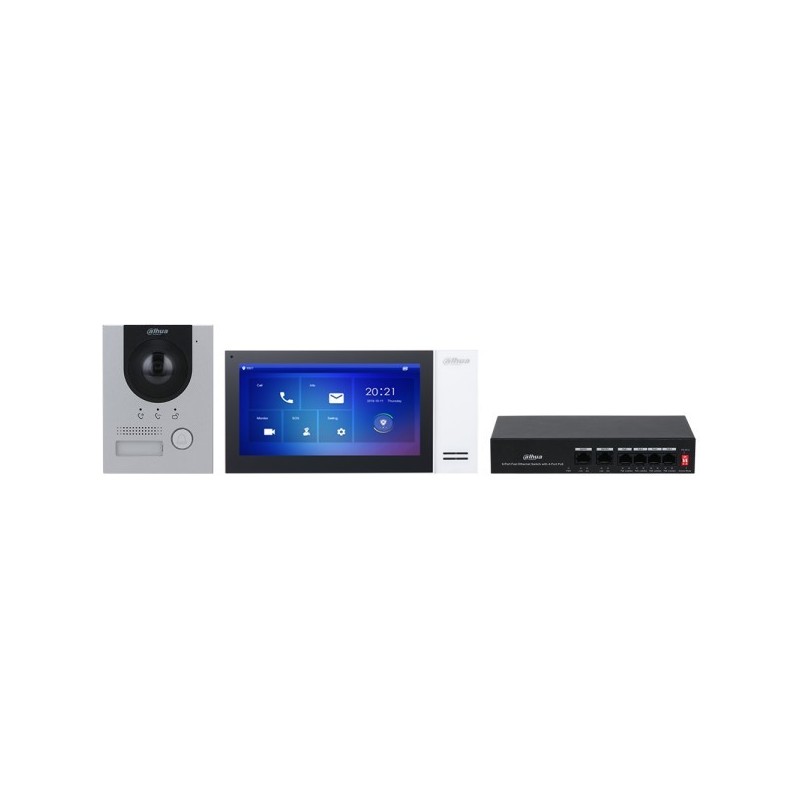 IP-Video-Gegensprechanlagen-Set, 2 MP, 7" TFT-Touch-Screen, IP65, IK07, Aufputz