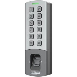 Standalone Zutrittskontrolle mit Fingerabdruck-Scanner, MIFARE-Kartenleser, Tastatur, 13,56 MHz, IP65, IK08, grau