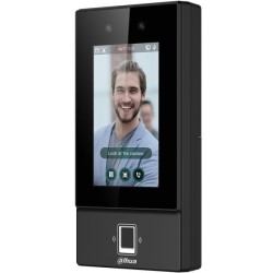 Zutrittsmodul mit Fingerabdruck-Scanner, Gesichtserkennung und Kartenleser, 4,3" LCD, 2MP, 13,56 MHz, IR, IP65, schwarz