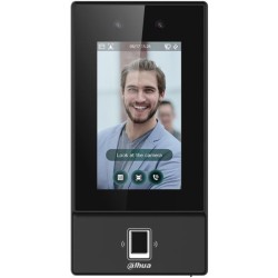 Zutrittsmodul mit Fingerabdruck-Scanner, Gesichtserkennung und Kartenleser, 4,3" LCD, 2MP, 13,56 MHz, IR, IP65, schwarz