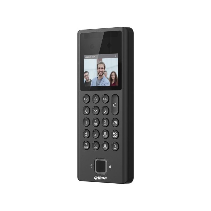 Standalone IP-WLAN-Zutrittsmodul mit Fingerabdruck-Scanner, Gesichtserkennung, Leser und Tastatur, 2,4" LCD, 2 MP, IR, schwarz