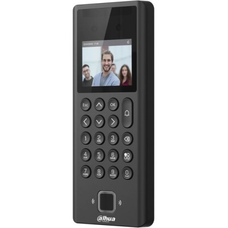 Standalone IP-WLAN-Zutrittsmodul, mit Fingerabdruck-Scanner, Gesichtserkennung, Leser und Tastatur, 2,4" LCD, 2 MP, IR, schwarz