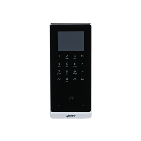 Standalone Zutrittskontrolle mit Kartenleser und Tastatur, 2,4" LCD, 13,56 MHz, IP65, schwarz