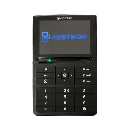 Everon-Bedienteil, mit LCD-Display, Summer, Tastenbeleuchtung und MIFARE-Leser, schwarz