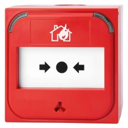 Druckknopfmelder "Symbol Haus&Flamme", rot