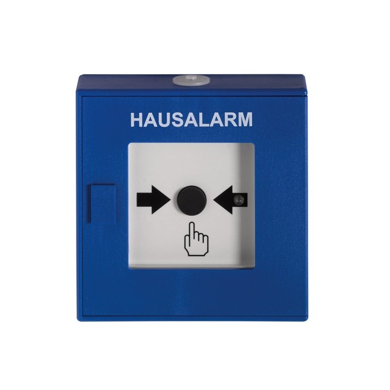 Druckknopfmelder mit Isolator, Blau, Hausalarm, 2000er-Serie