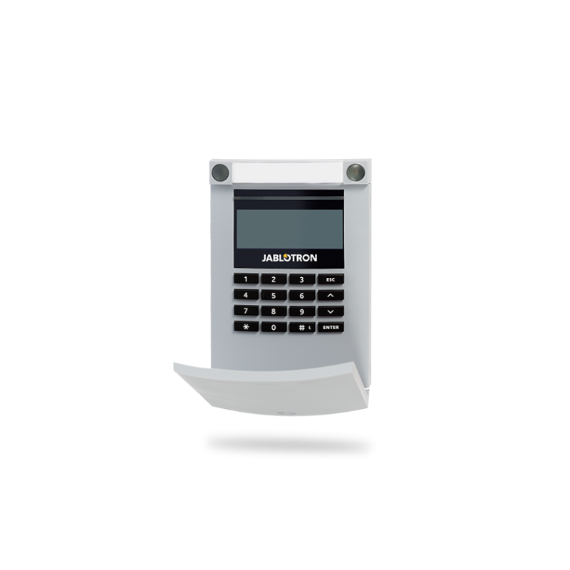 Funk-Bedienteil mit LCD-Display, Codetastatur und Leser, grau